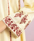 Women's Pret Dobby Embroidered Off White A-Line Shirt